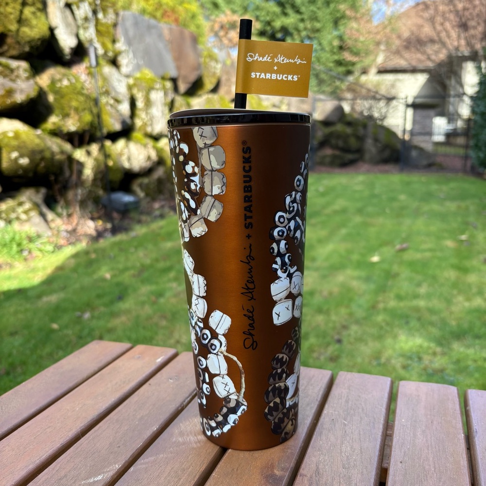 STARBUCKS X SHADE AKANBI Batik Beads 24 OZ Stainless Steel Cold Cup Water Tea